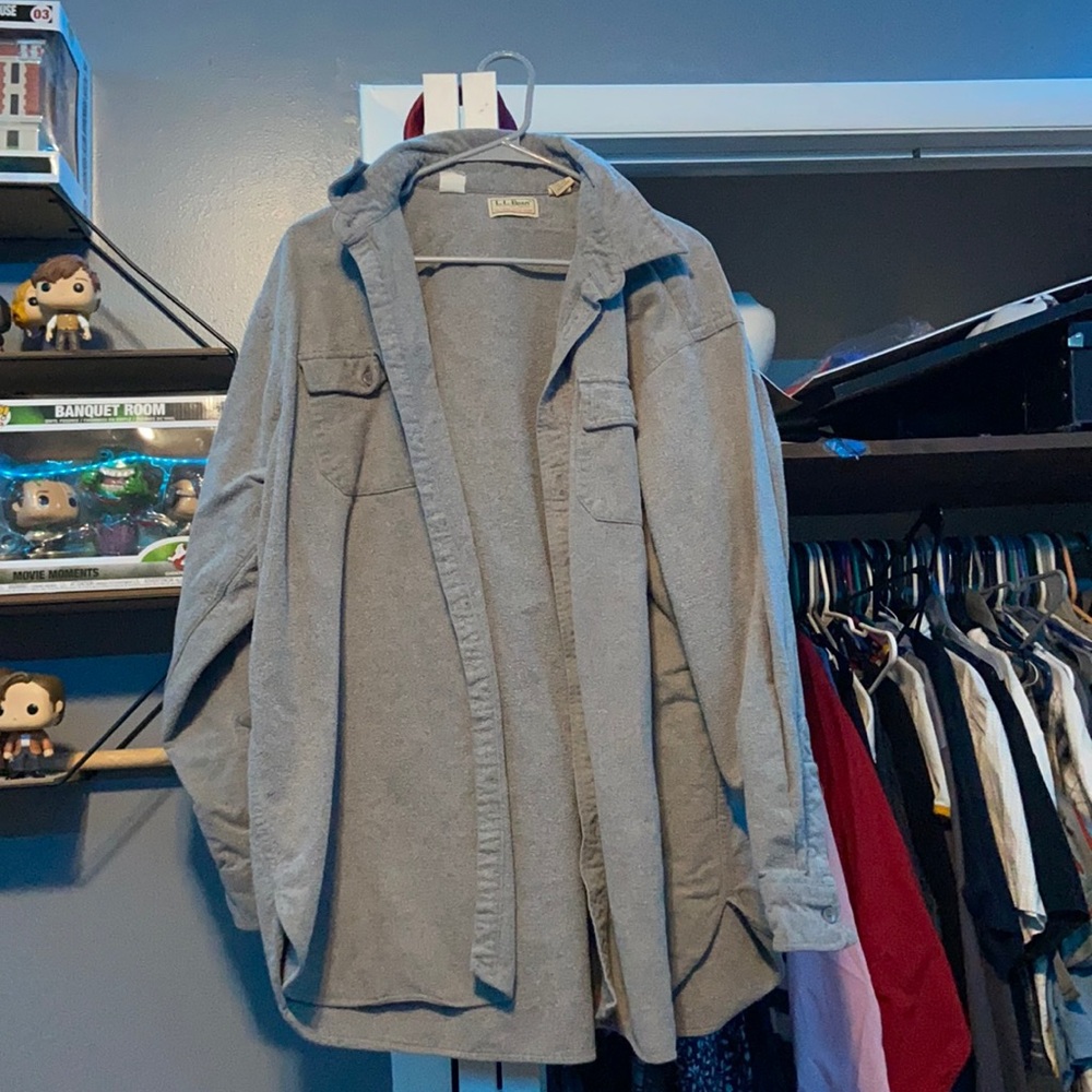 Grey button down